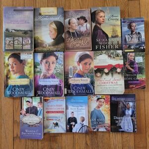 25 Amish Romance Book Lot Wanda Brunstetter Cindy Woodsmall Suzanne Woods Fisher
